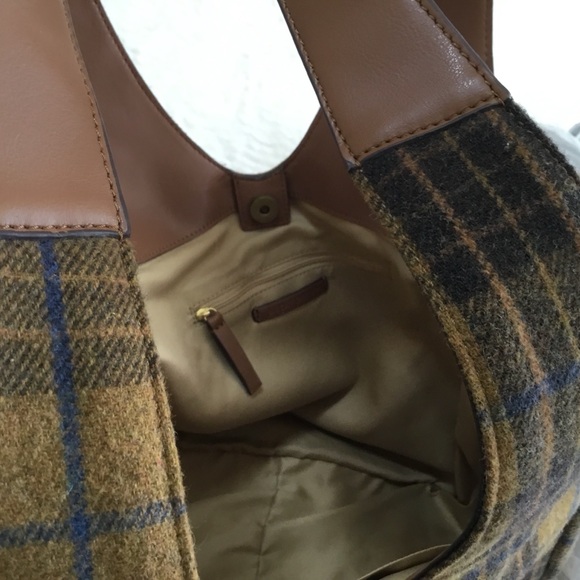 Lucky brand hobo topanga tan plaid bag nwt - Picture 10 of 13